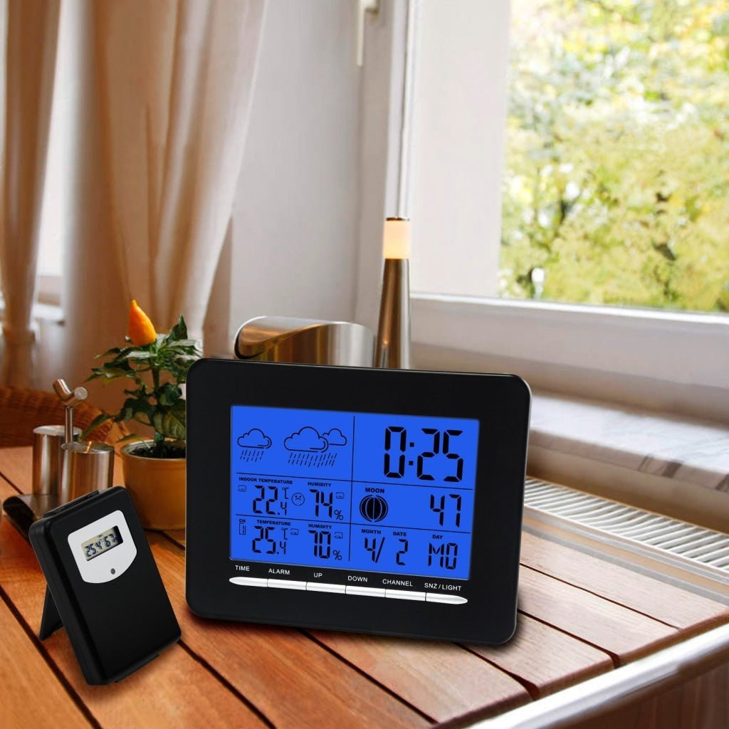 S08S3318BL_1S Digital Indoor/Outdoor Wireless Weather Station Temperature DCF Radio Controlled Clock