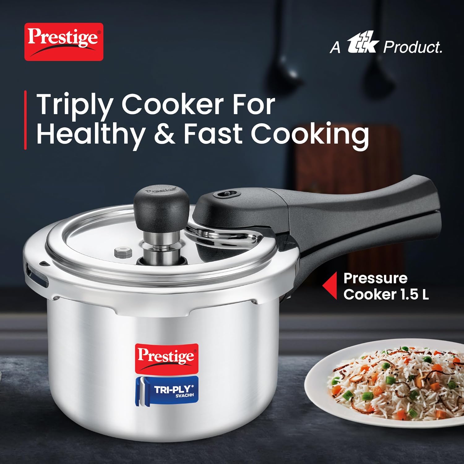Prestige Svachh Triply Stainless Steel Pressure Cooker 1.5 Liter Fashion