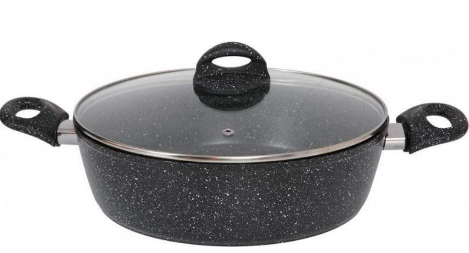 Tabakh Marble Forged Low Pot Pan 10″