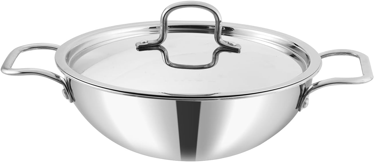 Vinod Smart Triply Stainless Steel Extra Deep Kadai with Lid – 24cm (3.3Ltrs) (Induction Friendly) Online