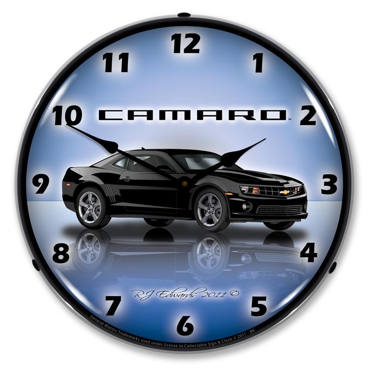 Collectable Sign and Clock – Camaro G5 Black Clock