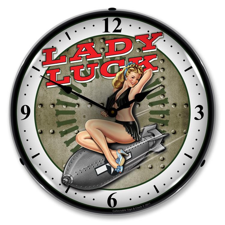 Collectable Sign and Clock – Lady Luck Clock