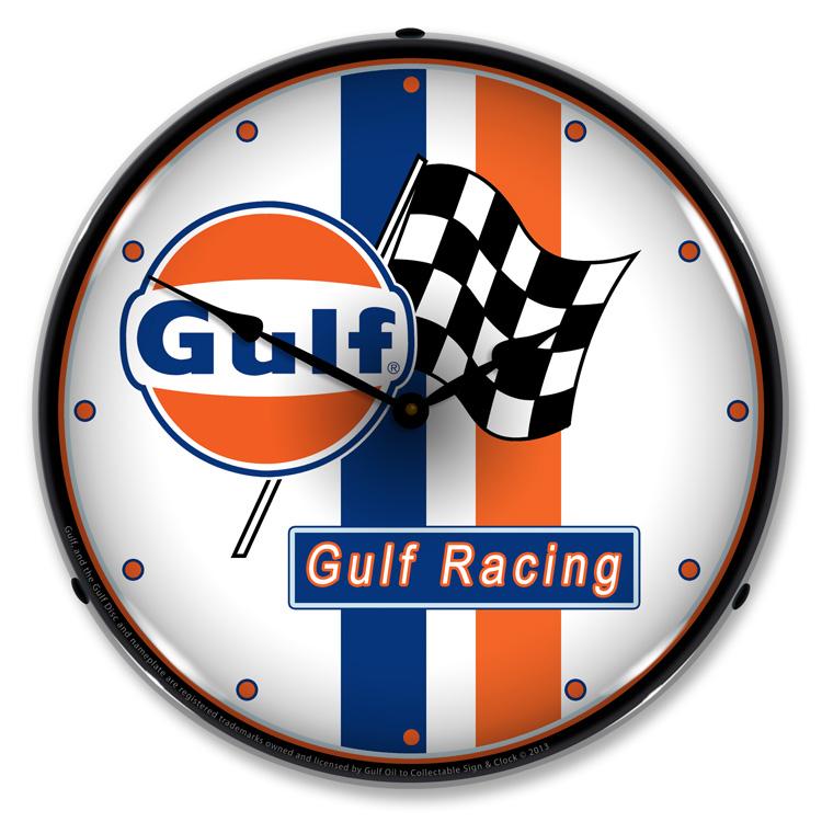 Collectable Sign and Clock – Gulf Racing Clock Fashion