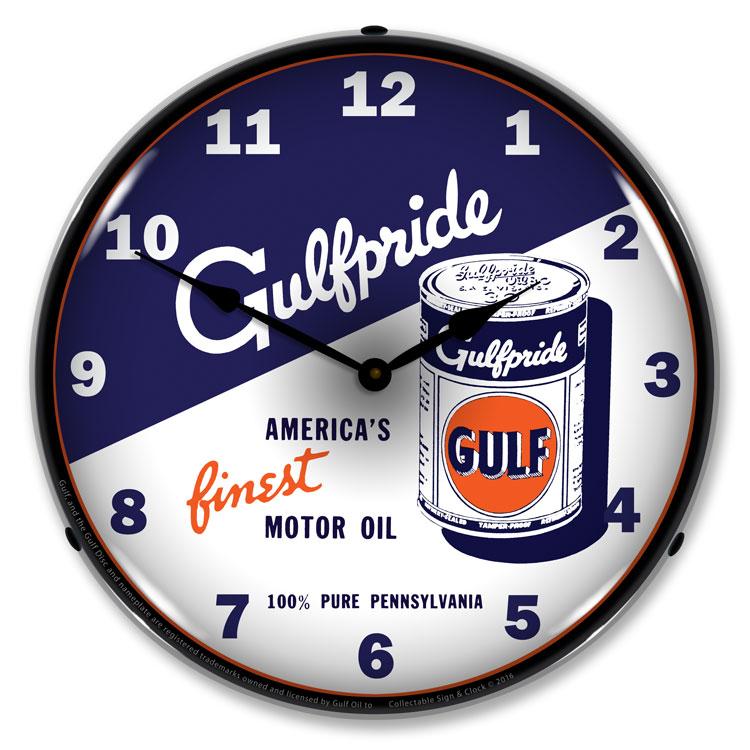 Collectable Sign and Clock – Gulfpride Motor Oil 2 Clock