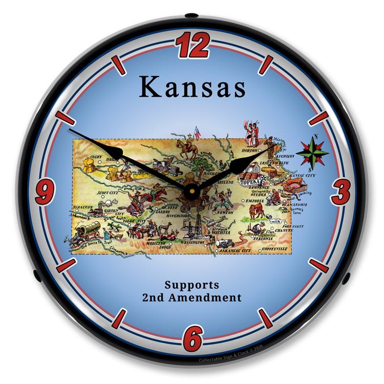 Collectable Sign and Clock – Kansas Supports the 2nd Amendment Clock