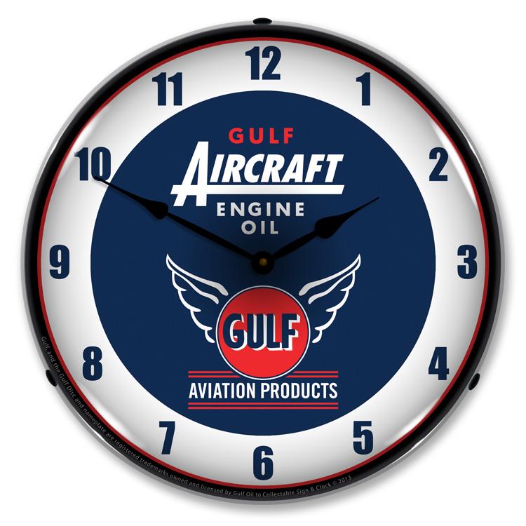 Collectable Sign and Clock – Gulf Aircraft Engine Oil Clock