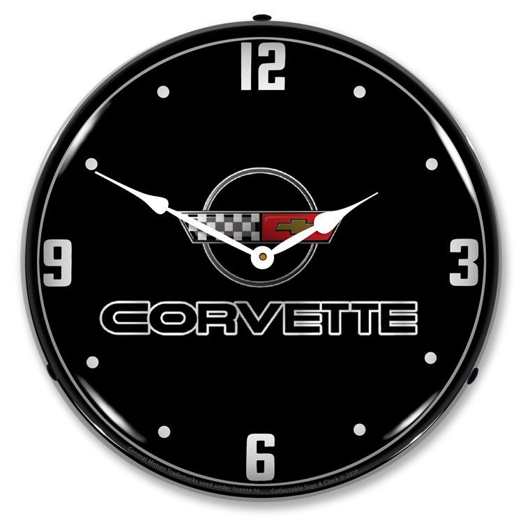 Collectable Sign and Clock – C4 Corvette Black Tie Clock Online now