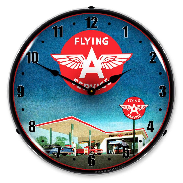 Collectable Sign and Clock – Flying A Gas Station Clock