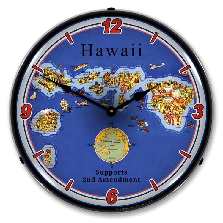 Collectable Sign and Clock – Hawaii Supports the 2nd Amendment Clock