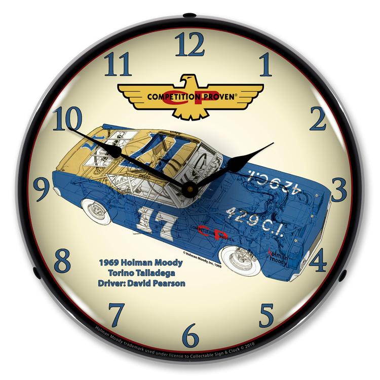 Collectable Sign and Clock – Holman Moody Torino Clock