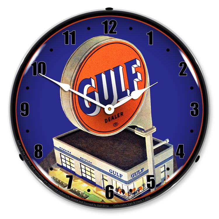 Collectable Sign and Clock – Gulf Station 1960 Clock Supply