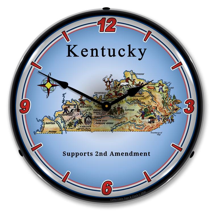 Collectable Sign and Clock – Kentucky Supports the 2nd Amendment Clock Sale