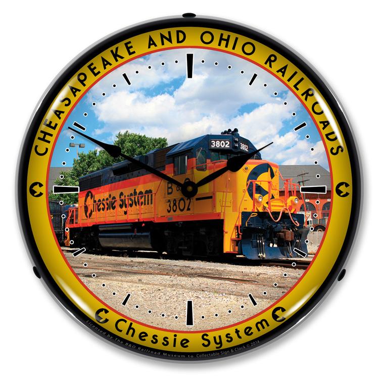 Collectable Sign and Clock – Chessie Railroad 3802 Clock
