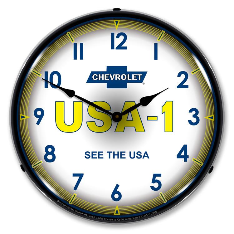 Collectable Sign and Clock – Chevrolet USA1 Clock