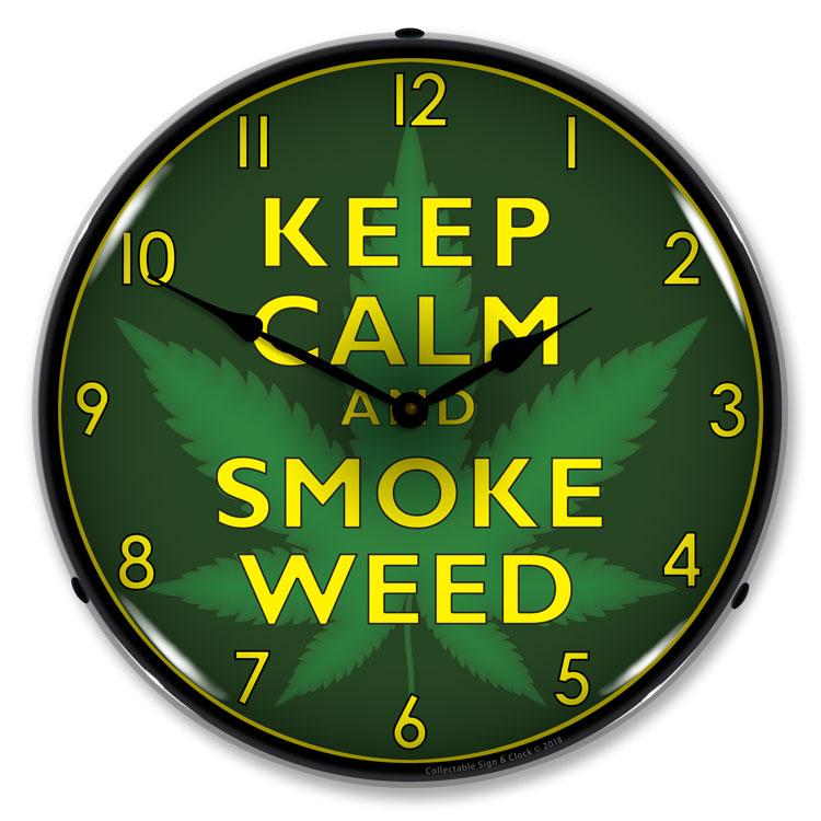 Collectable Sign and Clock – Marijuana Keep Calm Clock