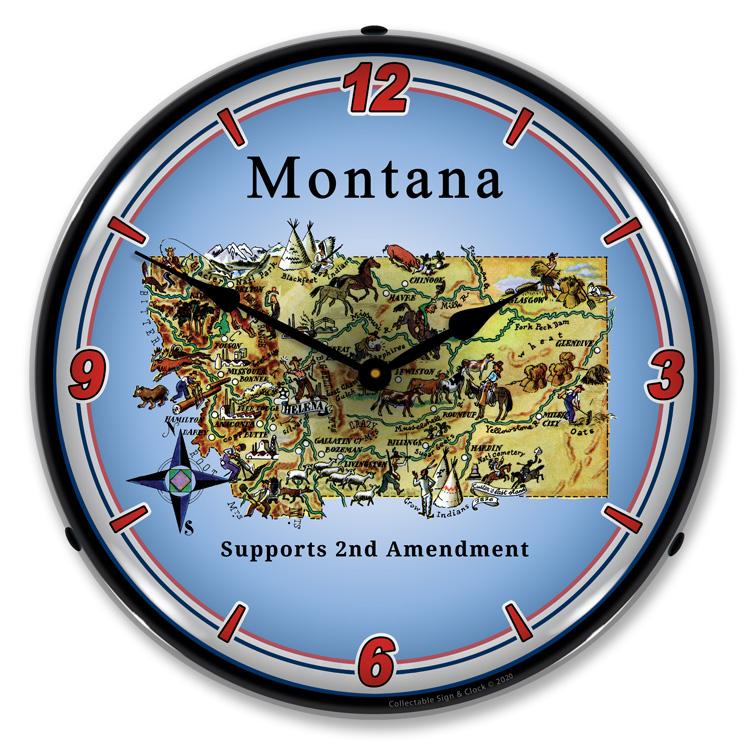 Collectable Sign and Clock – Montana Supports the 2nd Amendment Clock