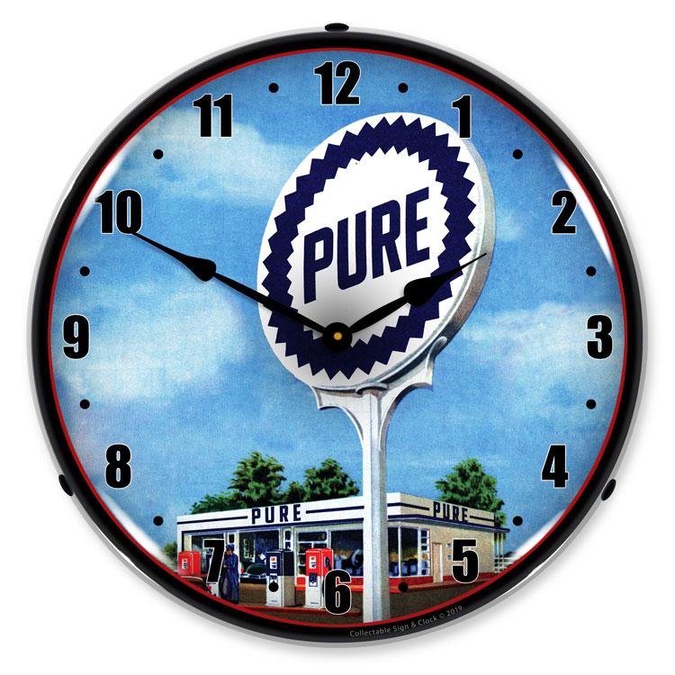 Collectable Sign and Clock – Pure Gas Station Clock