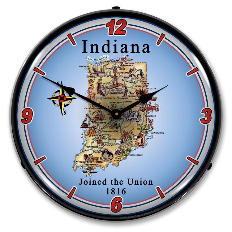 Collectable Sign and Clock – State of Indiana Clock