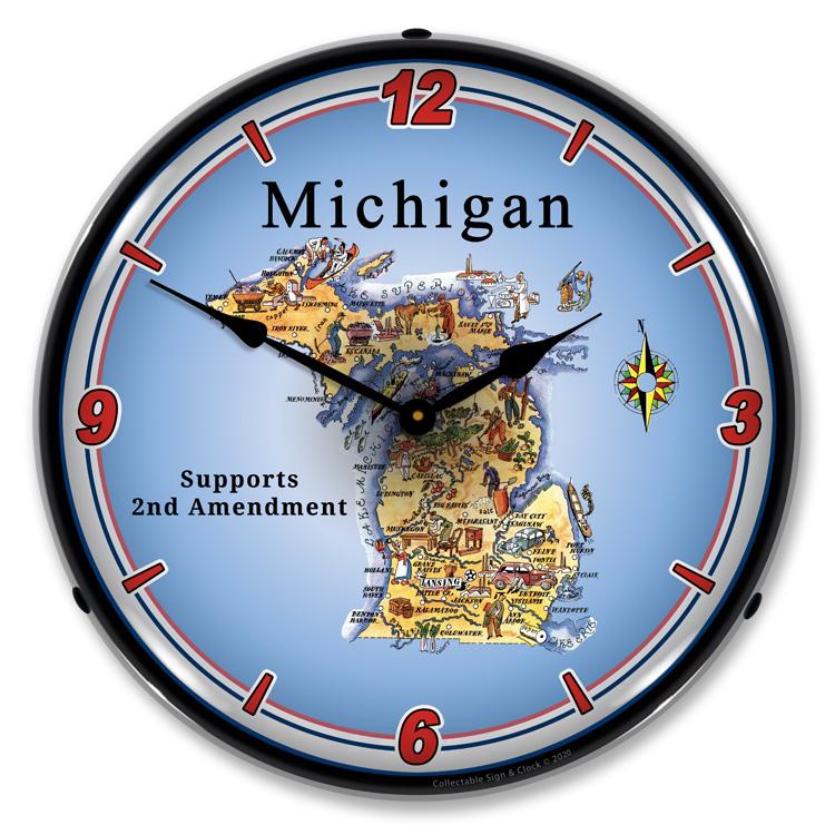 Collectable Sign and Clock – Michigan Supports the 2nd Amendment Clock