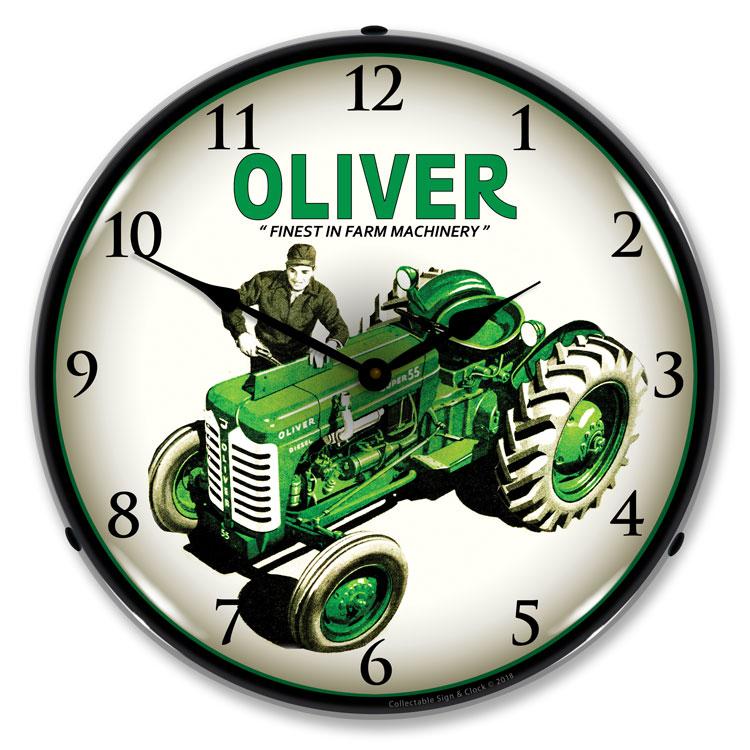 Collectable Sign and Clock – Oliver Super 55 Farm Tractor Clock Online now