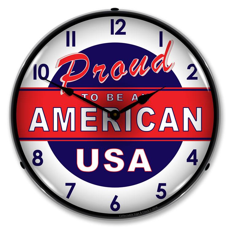 Collectable Sign and Clock – Proud to be American Clock