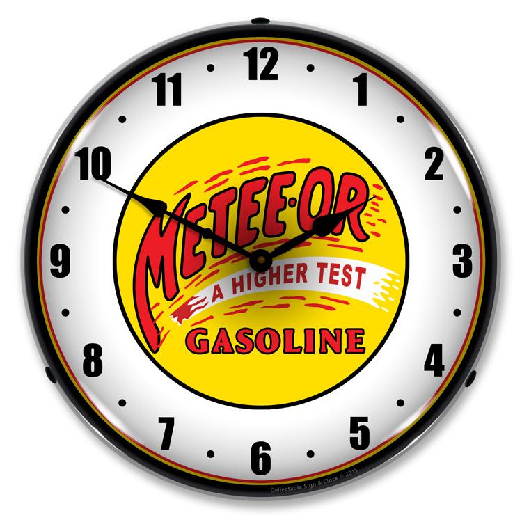 Collectable Sign and Clock – Meteeor Gasoline Clock