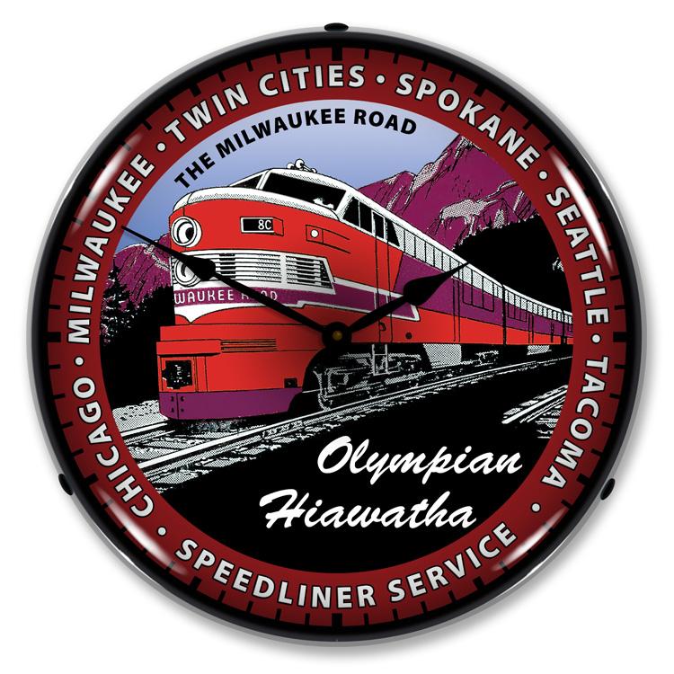 Collectable Sign and Clock – Olympian Hiawatha Train Clock Online now