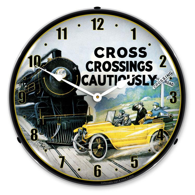 Collectable Sign and Clock – Railroad Safety 2 Clock