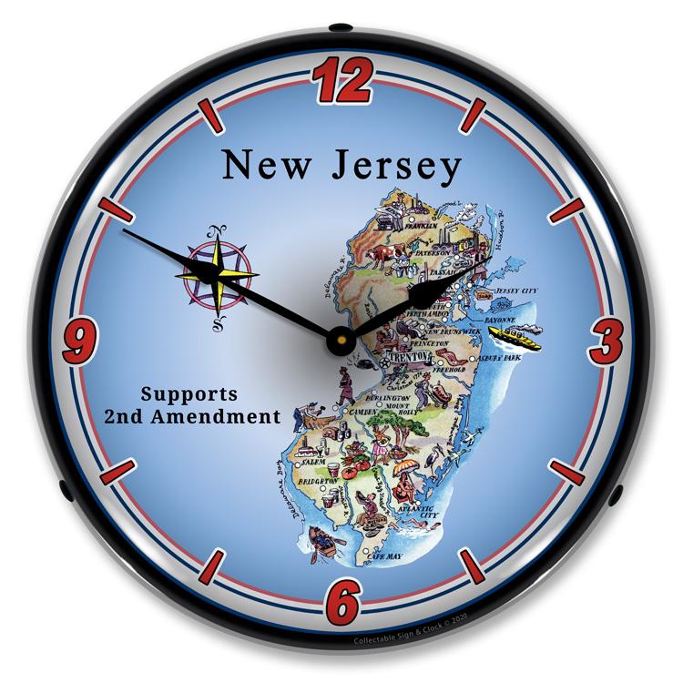 Collectable Sign and Clock – New Jersey Supports the 2nd Amendment Clock
