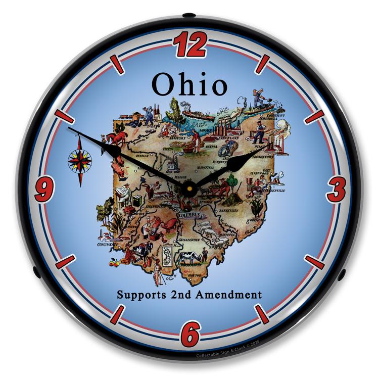 Collectable Sign and Clock – Ohio Supports the 2nd Amendment Clock
