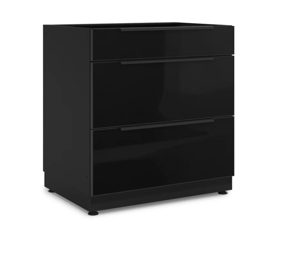Newage Products Black 32-inch Outdoor Kitchen Aluminum 3-Drawer Cabinet – 70507