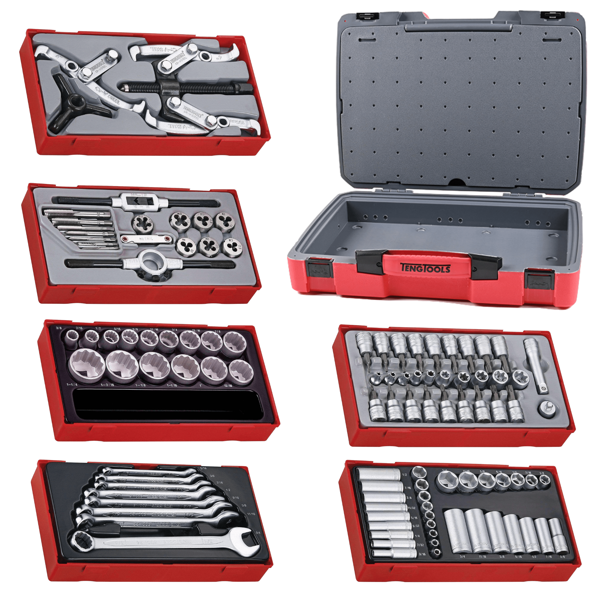 Teng Tools 104 Piece SAE Wrench, Socket, Tap & Die & Puller Kit – TC-6T-30