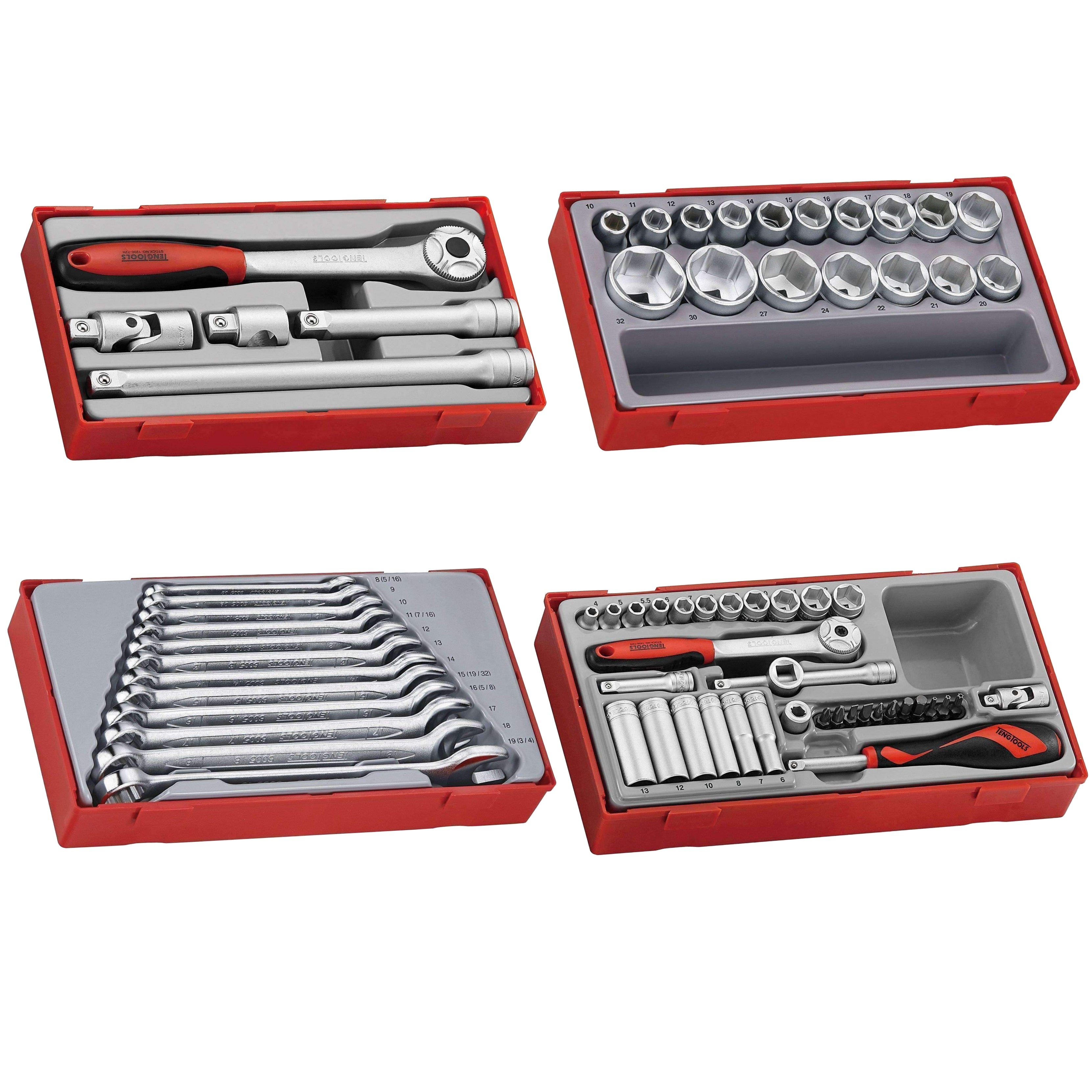 Teng Tools 173 Piece Complete Mixed Service Tool Kit With Black USA Tool Box – TC806NBK-USA3