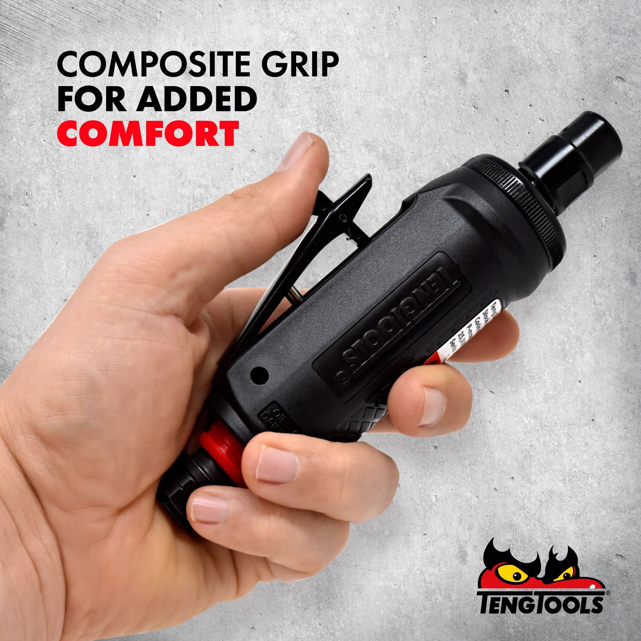 Teng Tools 25,000 RPM Mini Straight Pneumatic Composite Air Die Grinder with Silencer – ARG01