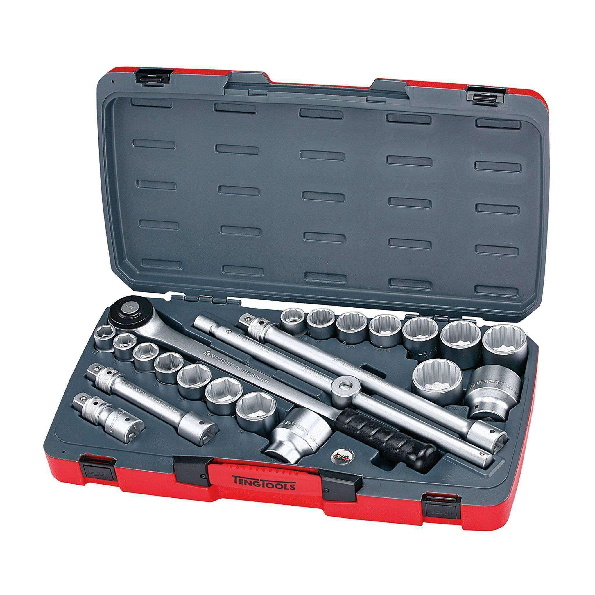 Teng Tools 22 Piece 3/4 Inch Drive 6 & 12 Point Metric & SAE Regular/Shallow Socket Set – T3422S Online Hot Sale