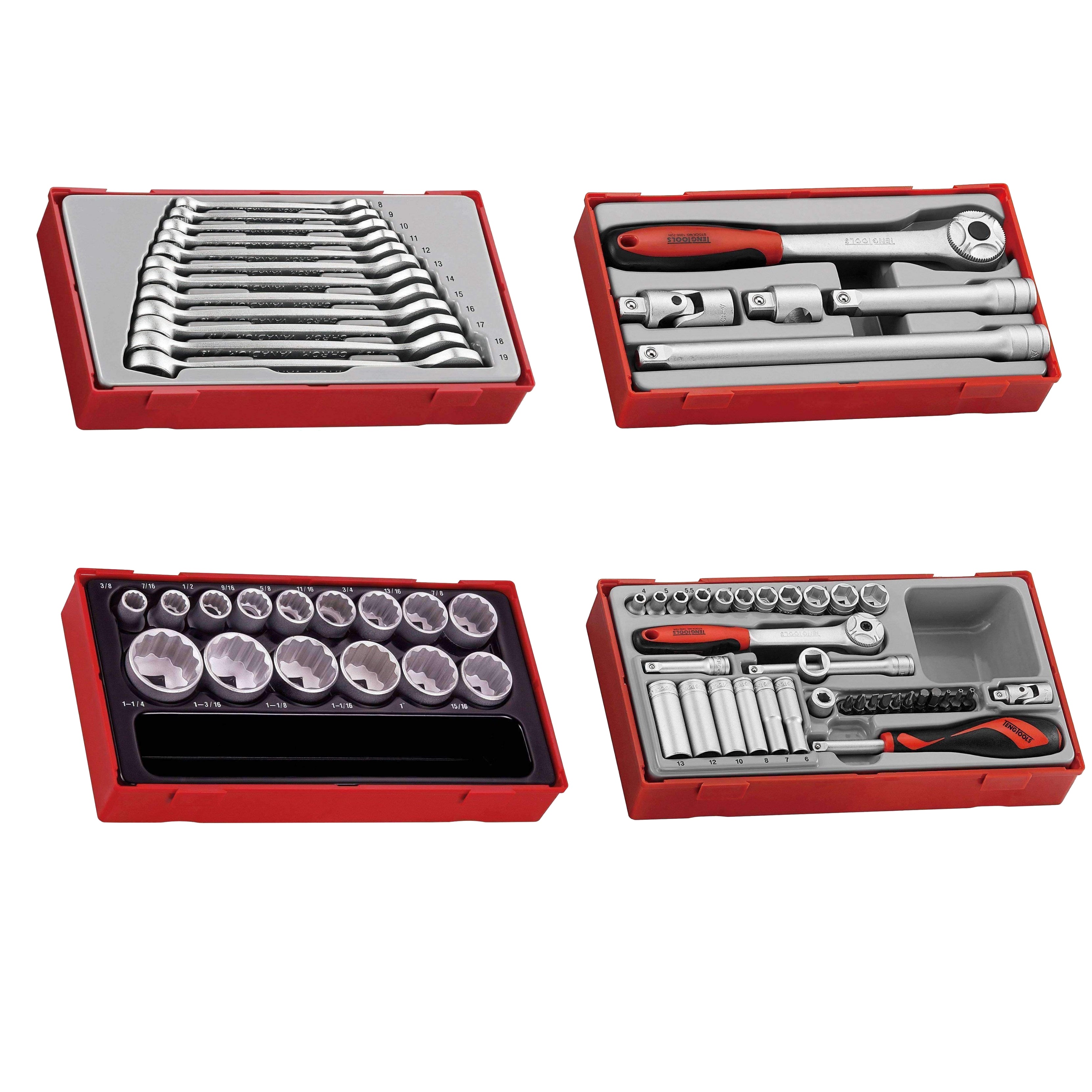 Teng Tools 184 Piece Complete Mixed Service Tool Kit With Black USA Tool Box – TC806NBK-USA1