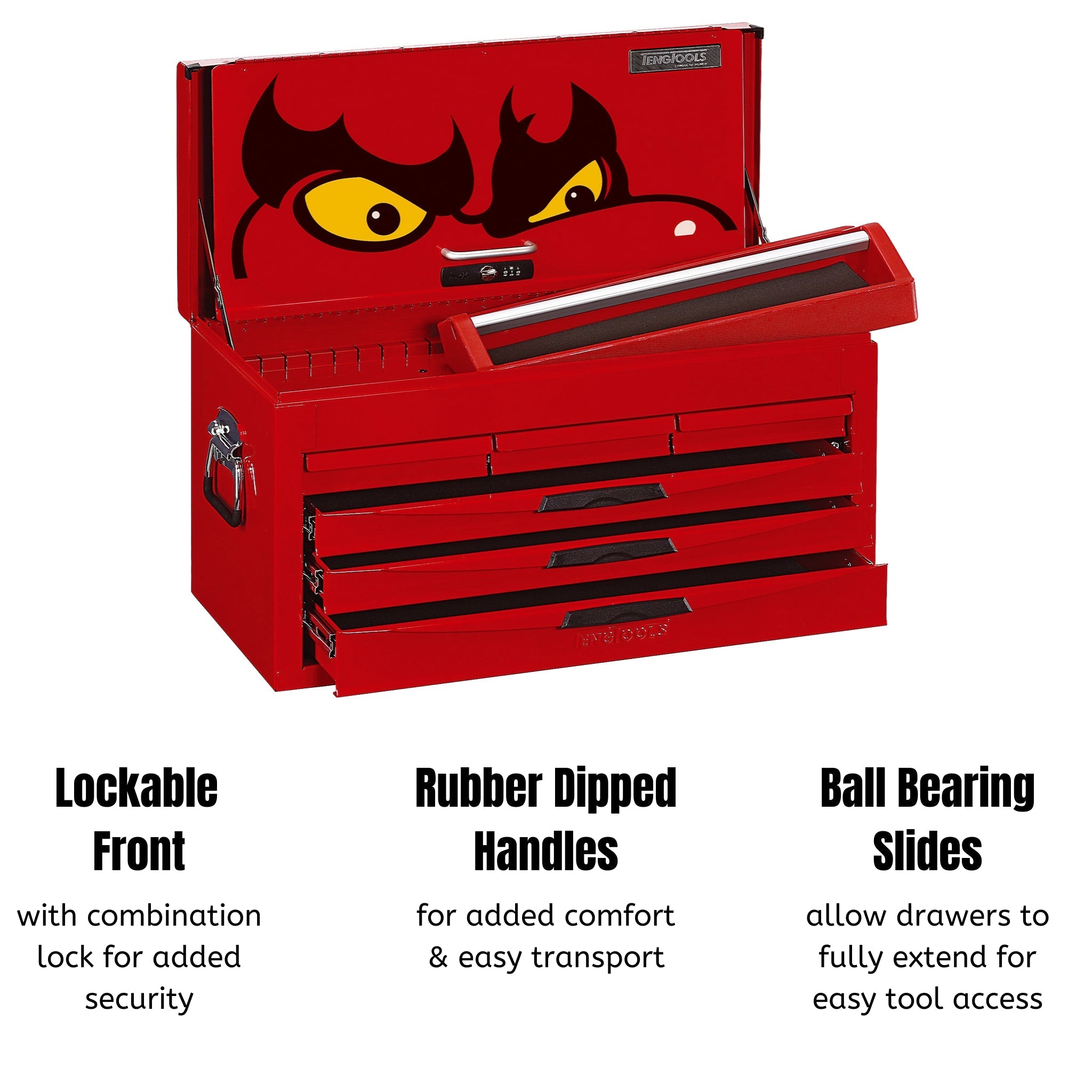 Teng Tools 6 Drawer Professional Steel Lockable Red N Series Top Box – TC806NF