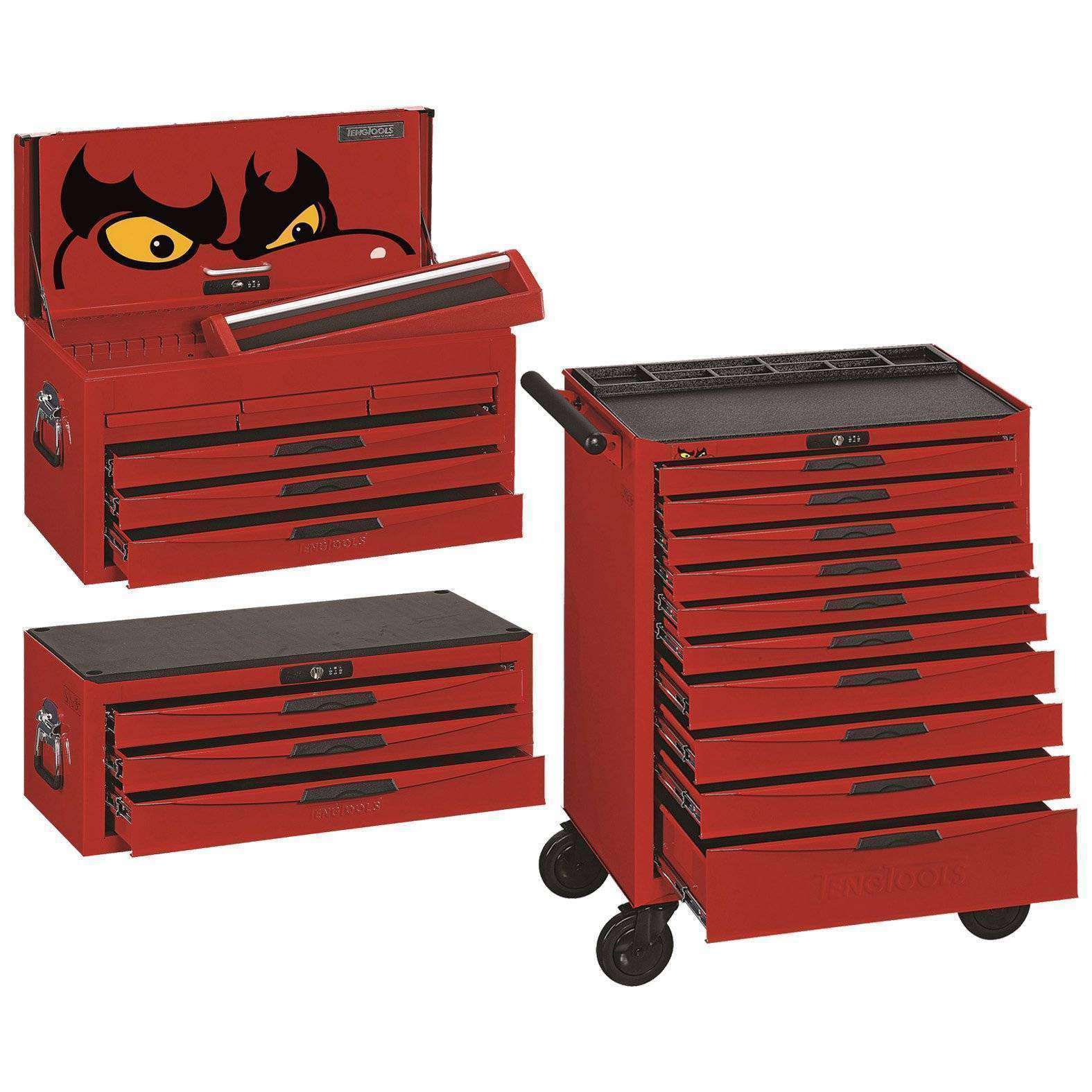 Teng Tools 8 Series 10 Drawer Roller Cabinet, 3 Drawer Middle And 6 Drawer Top Box – TCW810N
