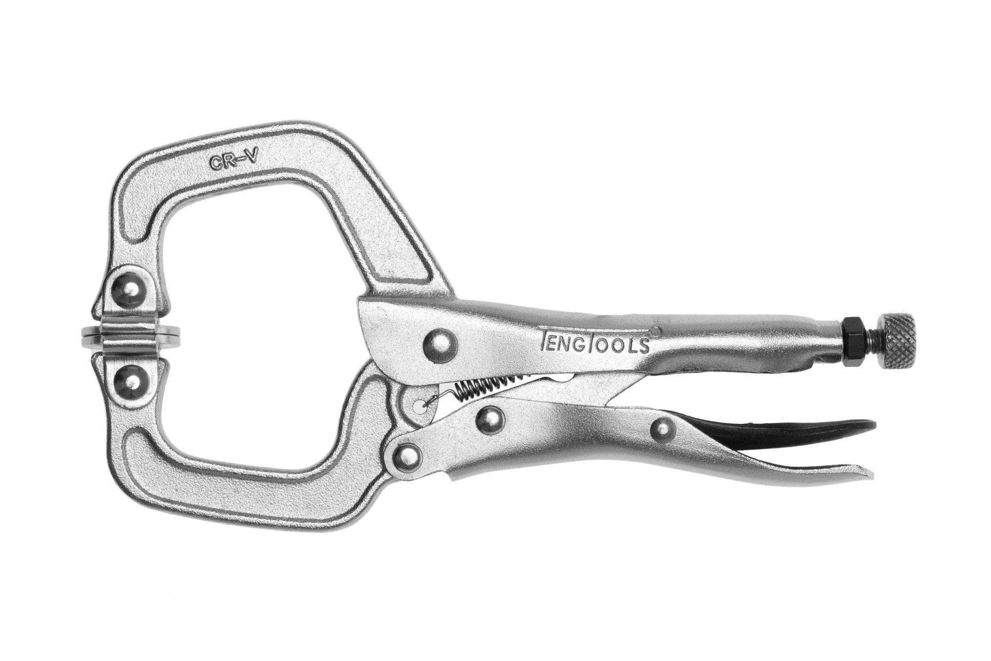 Teng Tools 6 Inch C Clamp Power Grip Pliers With Swivel Pads – 406-6P