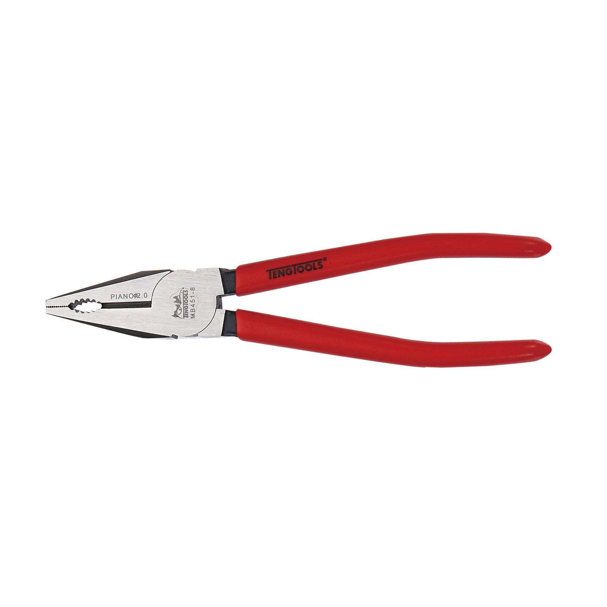 Teng Tools 8 Inch Chrome Molybdenum Vinyl Dipped Handle Lineman’s Pliers – MB451-8