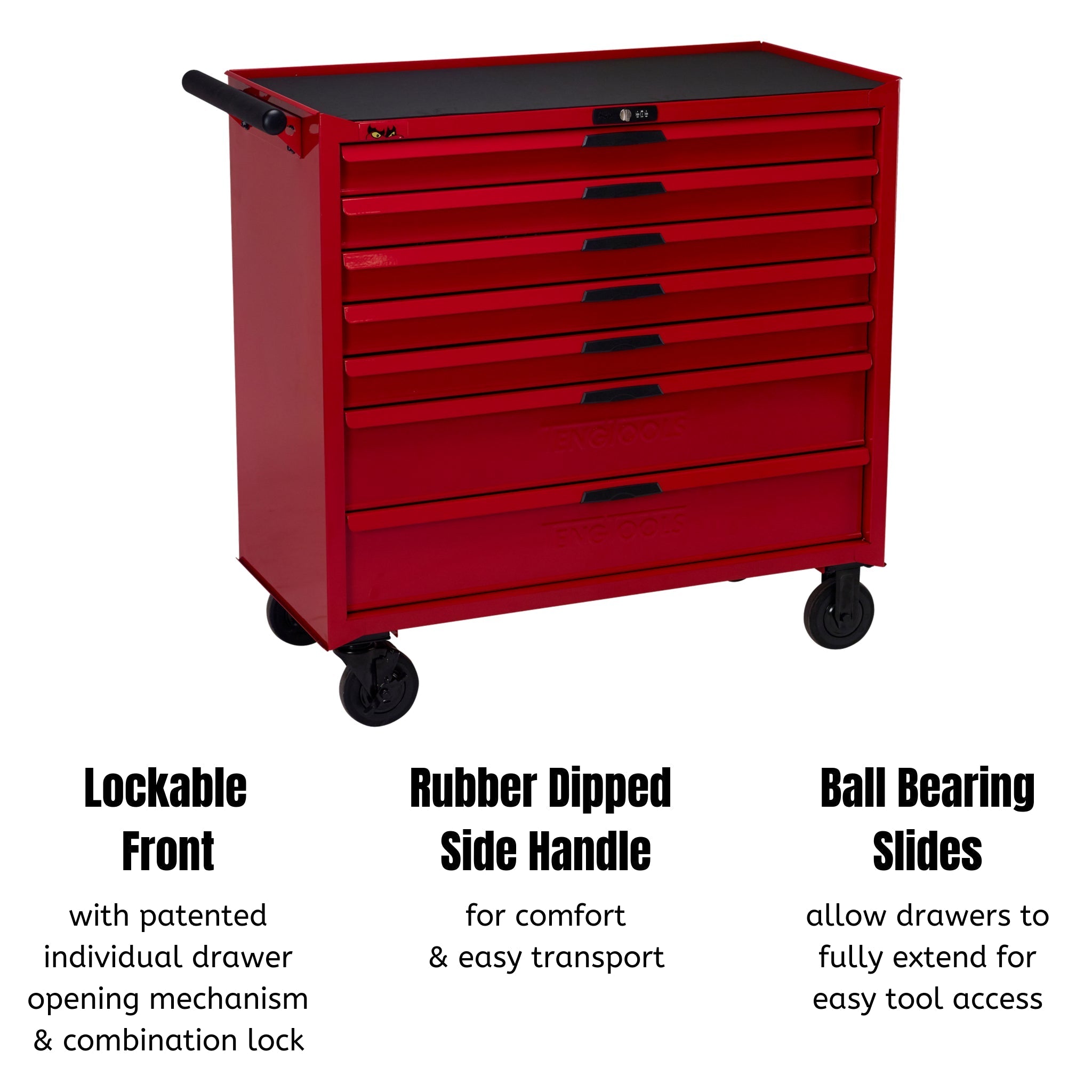 Teng Tools 7 Drawer 37 Inch Wide Heavy Duty Roller Cabinet Tool Chest / Wagon – TCW207N Sale