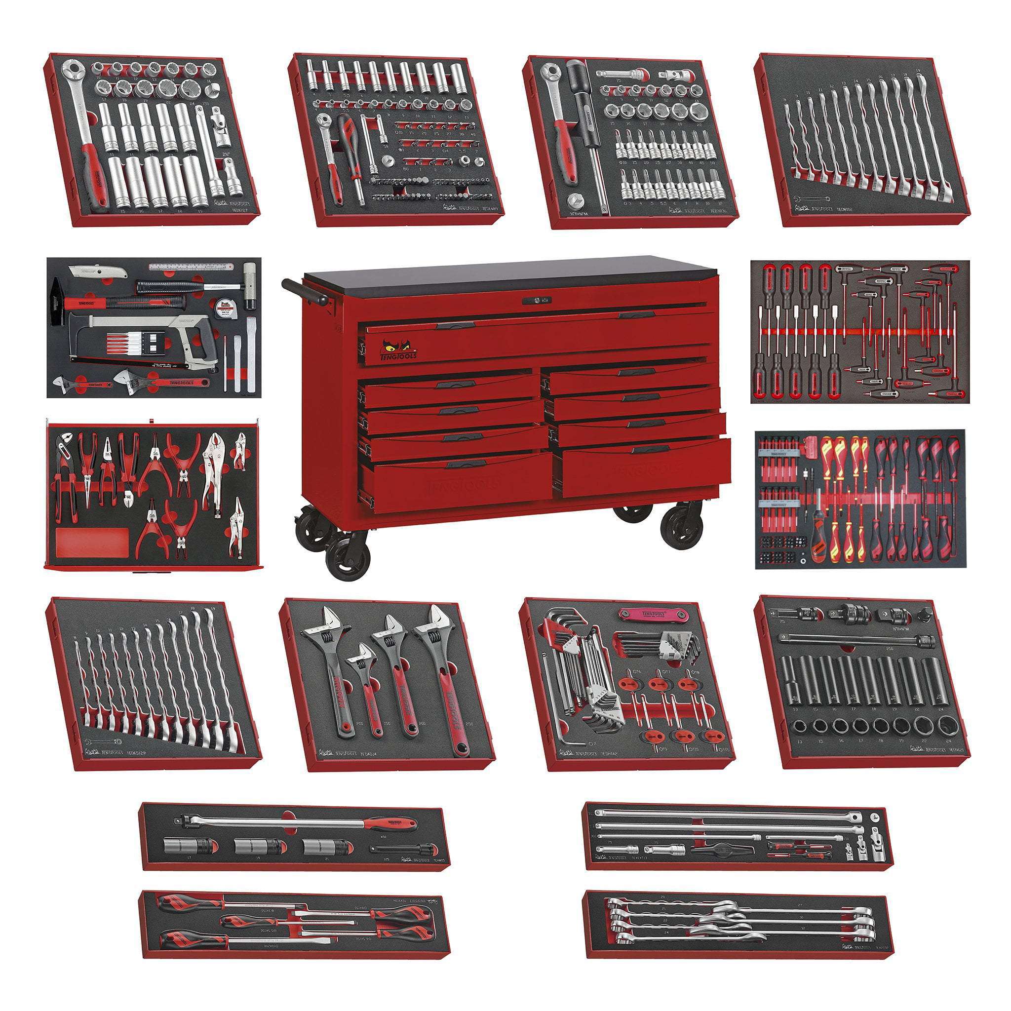 Teng Tools 9 Drawer 53 Inch Wide Mega Bundle Foam Tool Kit – TCW809N