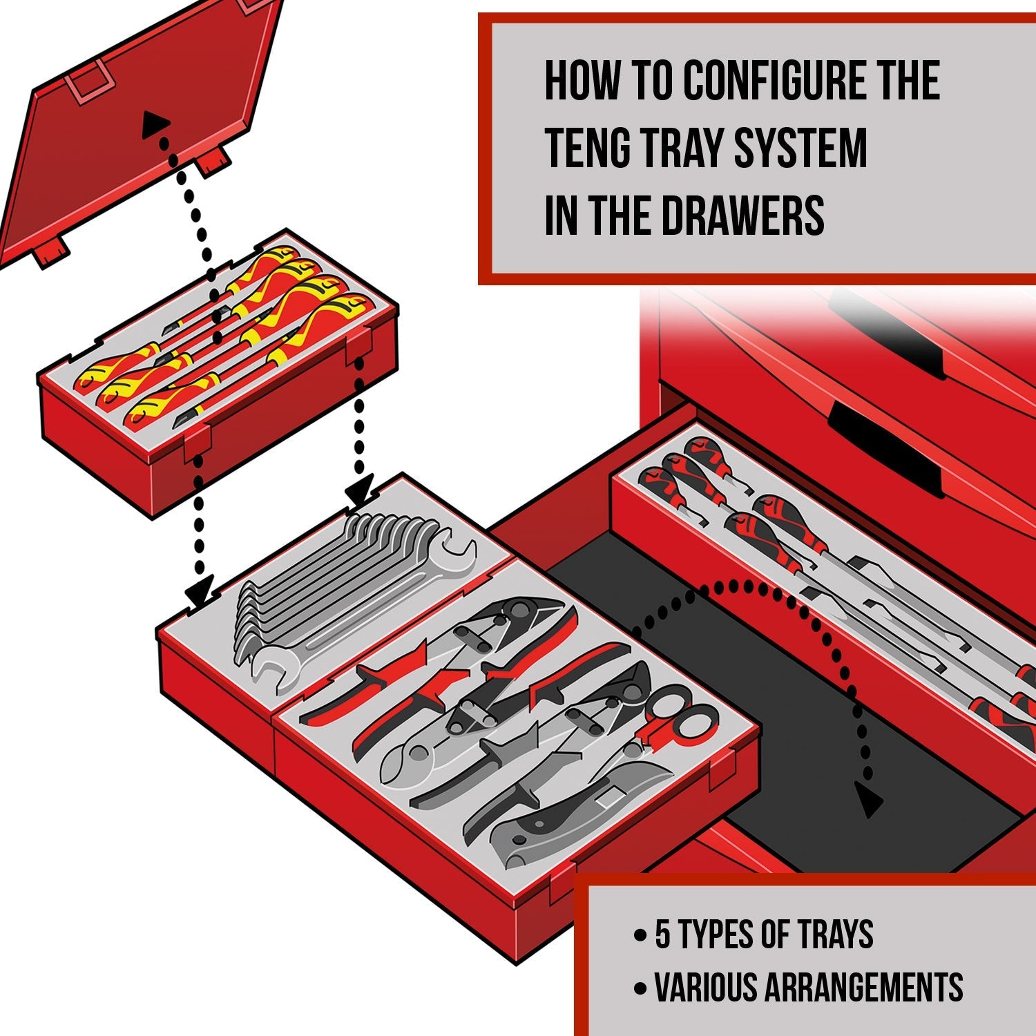 Teng Tools Empty 6 Compartment TTX TC Storage Tray – TTX01 Fashion